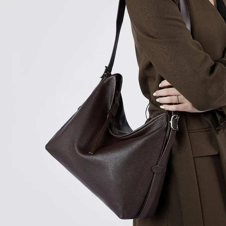 Versatile Shoulder Bag with Underarm Design New Style Cowhide Tote Bag Genuine Leather Women's Handbag Large Capacity Soft Bag