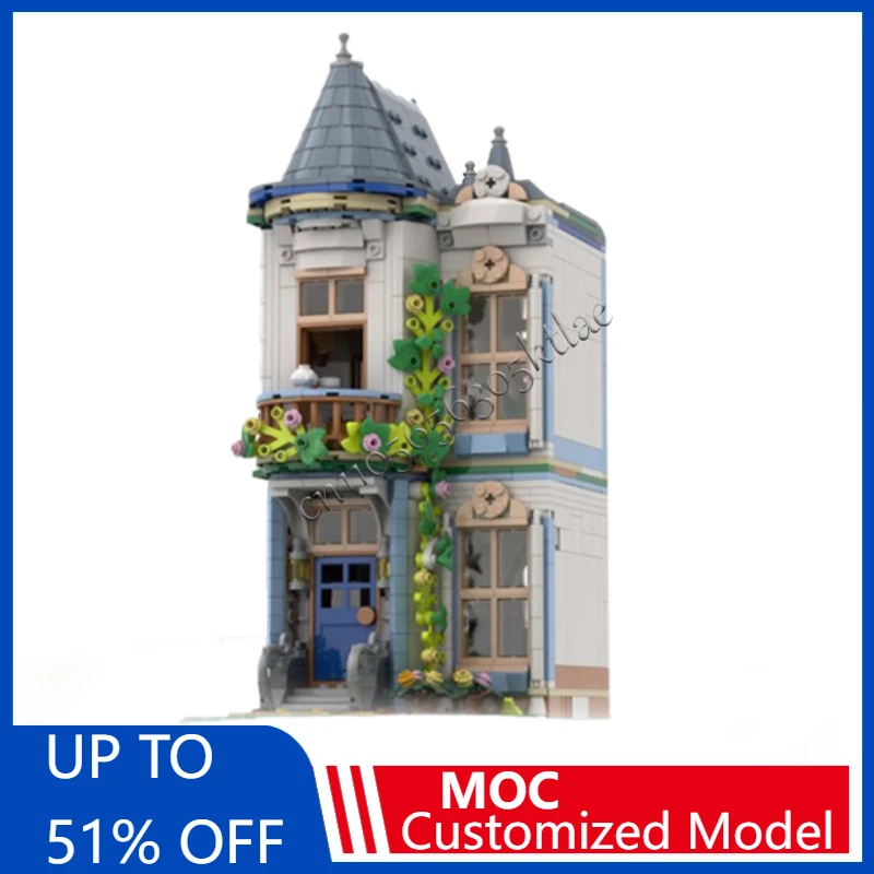 

1290 Parts MOC City Street View White Townhouse Modular Building Block Diy Educational Assembly Kid Toys Birthday Christmas Gift