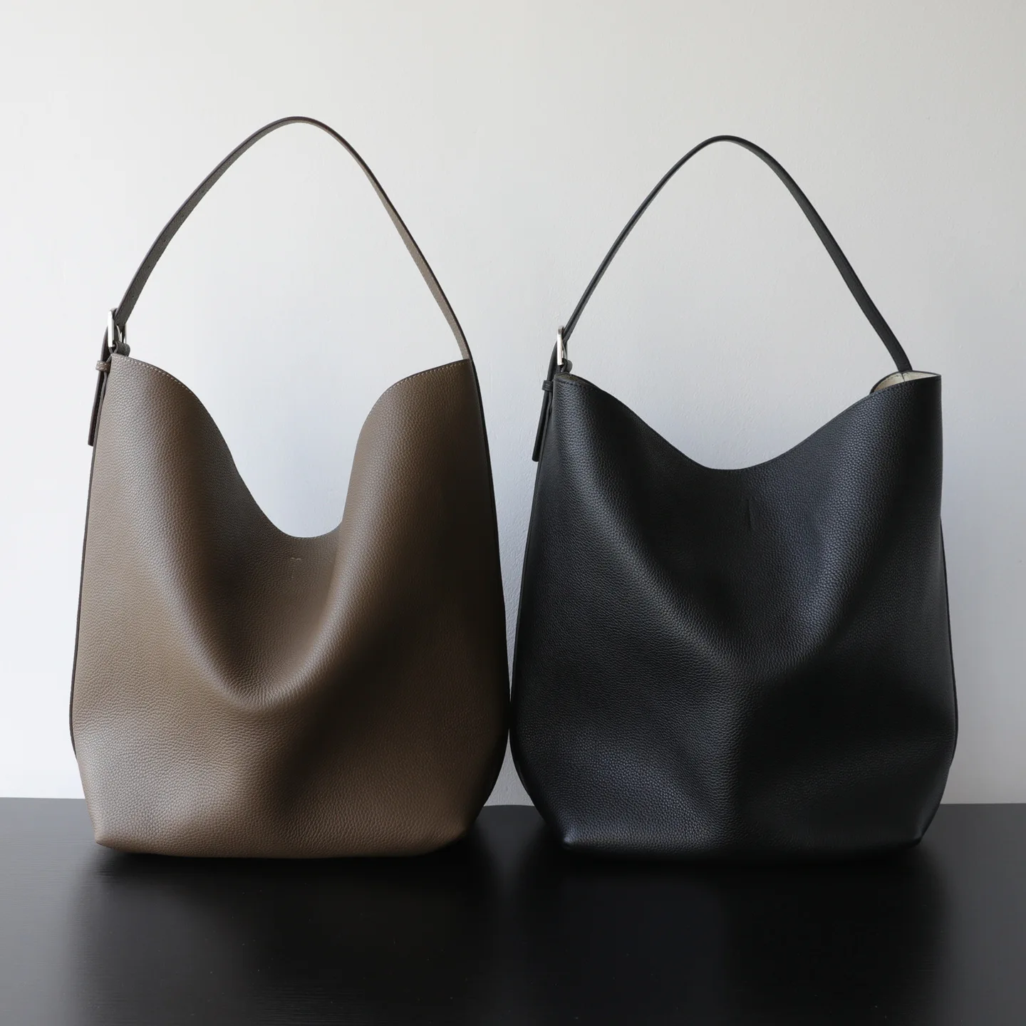 Designer Inspired Genuine Top Grain Cowhide Bucket Tote Bags Women Casual Daily Underarm Handbags shoulder Real Leather Purses