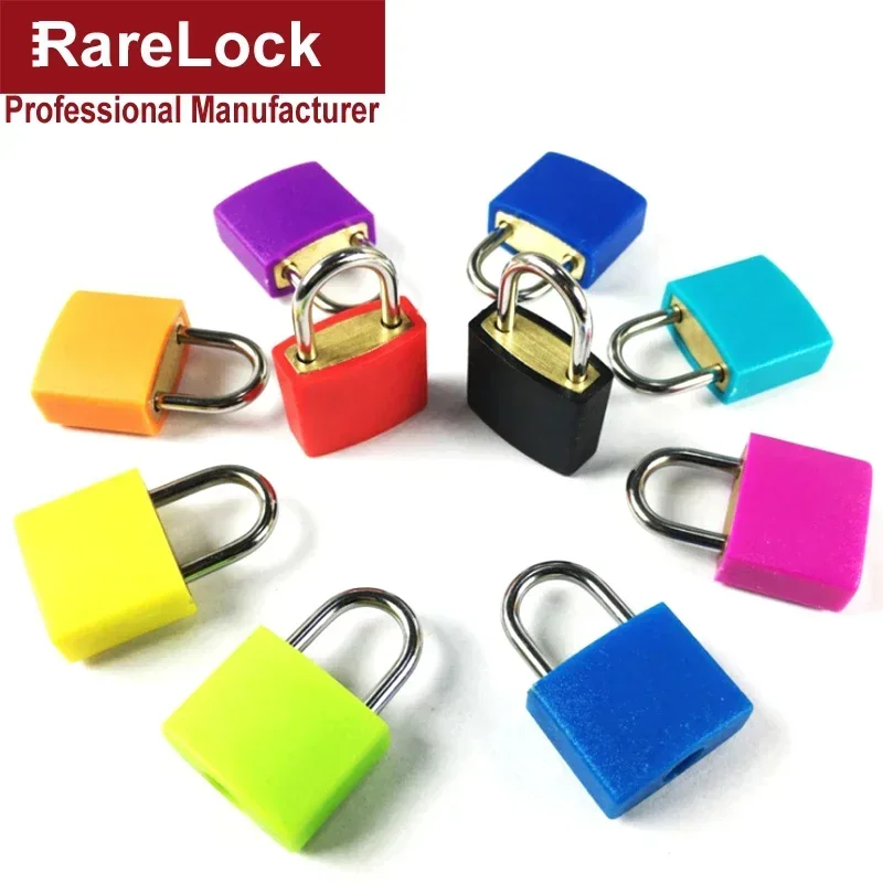 Mini Colorful Brass Padlock with 2 Keys for School Drawer Jewelry Box Bags DIY Furniture Hardware Rarelock MS382 G1