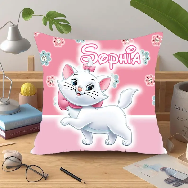 

Marie the Aristocats Pillowcase Disney Cartoon Pillow case Soft Sofa Bed Decoration Party Boy Girl Gifts Custom Pillow Cover