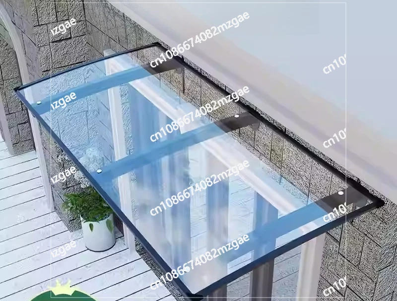 Outdoor Gazebos Imitation Glass Shed Door Awning Window Endurance Board Silent Villa Transparent Awning Sunproof Pergola Tent