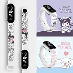 2026 Sanrio Watch Watch Kuromi Watches Cinnamoroll Electronic Clock Led Anime Figure My Melody Toy Student Kid Gift