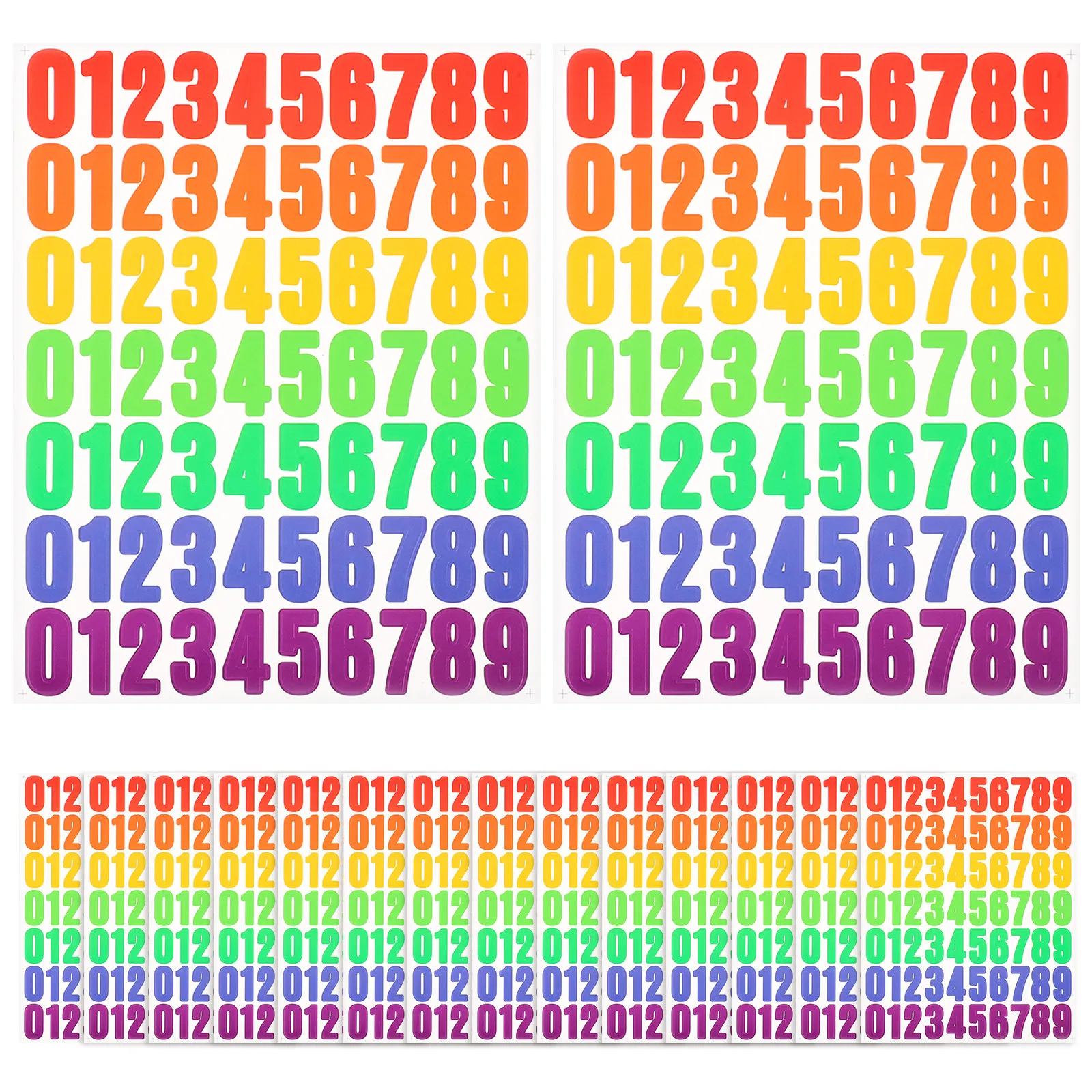 

16 Sheets Number Stickers Colorful Waterproof Self-Adhesive Vinyl Decals for Journals Planners Scrapbooking DIY