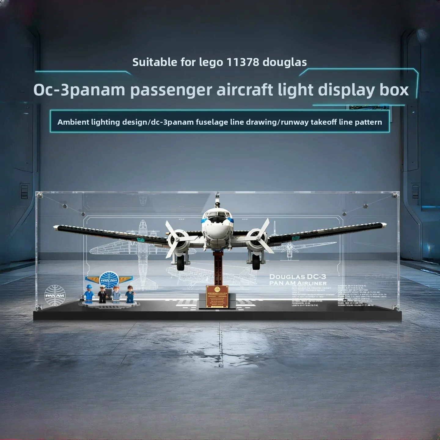 

Suitable for LEGO 11378 Douglas DC-3 commercial aircraft building block dust storage display box