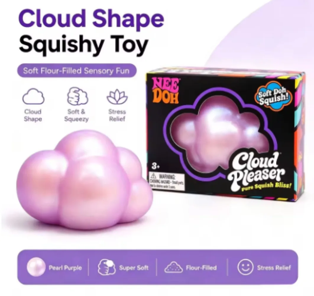 @Needoh Cloud Pleaser Slow Lifting Antistress Cube, Compression Object to Relieve Anxiety and Improve Concentration