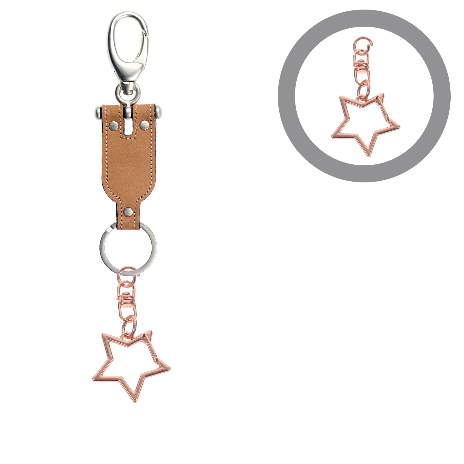 

60Pcs Silver Star Keychain Clips - DIY Jewelry Findings, 8 - Shaped Spring Snap Hooks, Metal Swivel Clasps, Craft Supplies