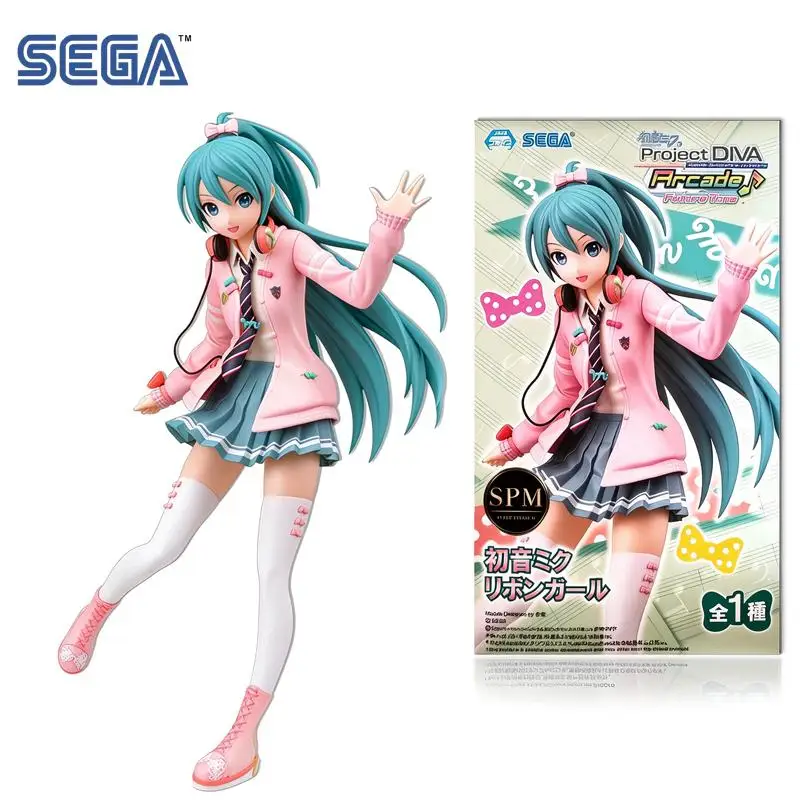 In Stock Genuine Sega Spm Hatsune Miku Diva Ft Ribbon Girl Single Ponytail Figure Toy New and Unopened Desktop Ornament Model