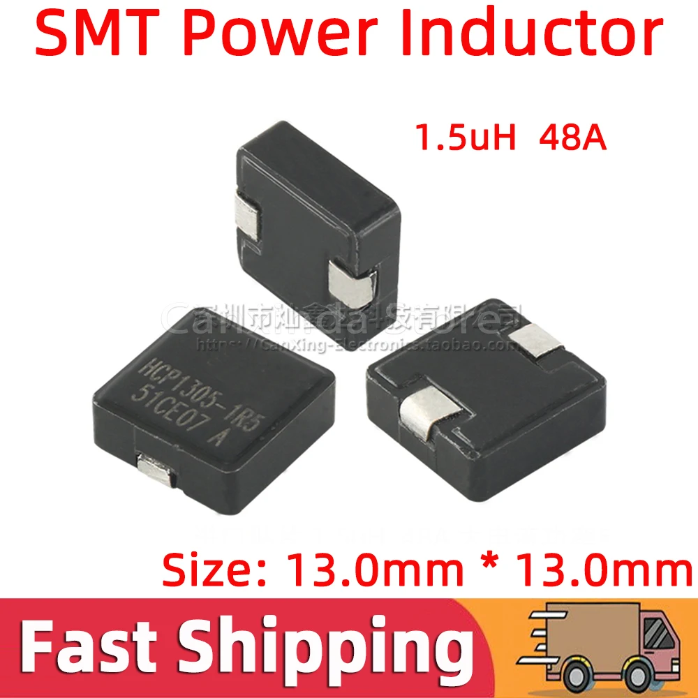 5pcs SMD SMT Shield Power Inductor Inductance 1.5uH 48A High Current Moulding Filter HCP1305-1R5-R