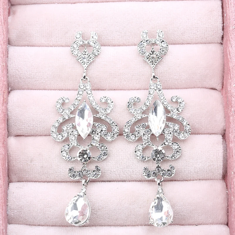 Veyofun Vintage Rhinestone Lady Drop Earrings Classic Crystal Dangle Earrings Fashion Jewelry for Women New Wholesale