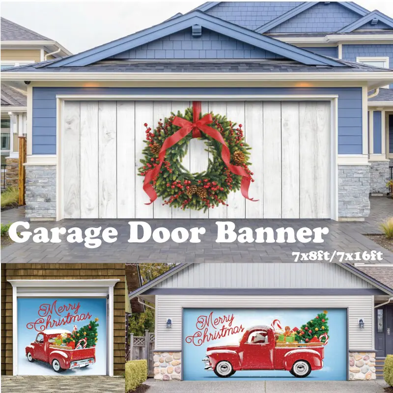 DD 7x8ft No.29-33 Garage Door Banner Christmas 7 X 8 Garage Banner Outdoor Banner Vinyl Christmas Banner Outdoor New Year Banner