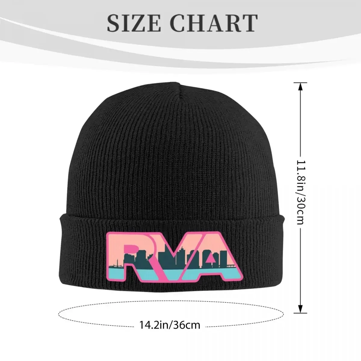 RVA Richmond VA Logo Warm Knitted Cap Fashion Bonnet Hat Autumn Winter Outdoor Beanies Hats for Unisex Adult