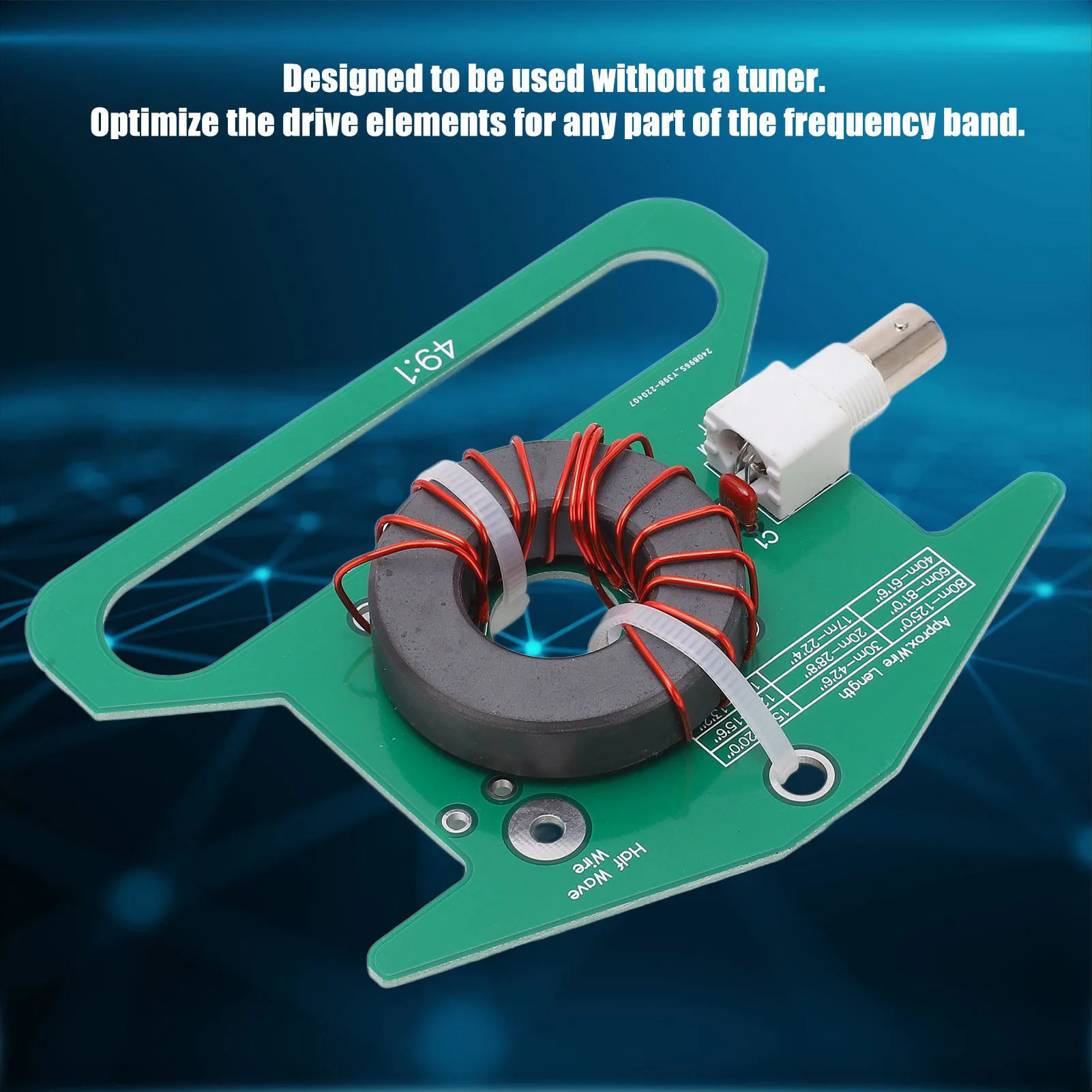 Balun PCB Balanced to Unbalanced Transformer 49:1 Shortwave Tuning Free Antenna 5‑35MHz