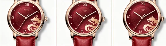 Red Custom Quartz Watch, Diameter 37MM, Men and Women