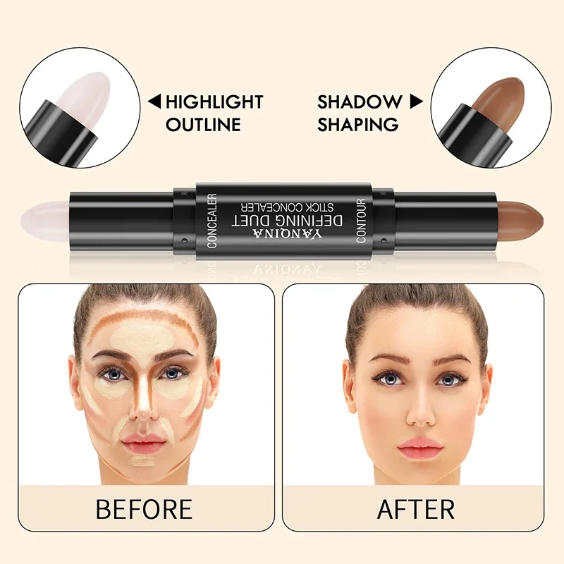 Gezicht Foundation Concealer Pen Donkere Kringen Corrector Contour Stick Cosmetische Make-Up Tools Langdurige Cosmetica Nieuw