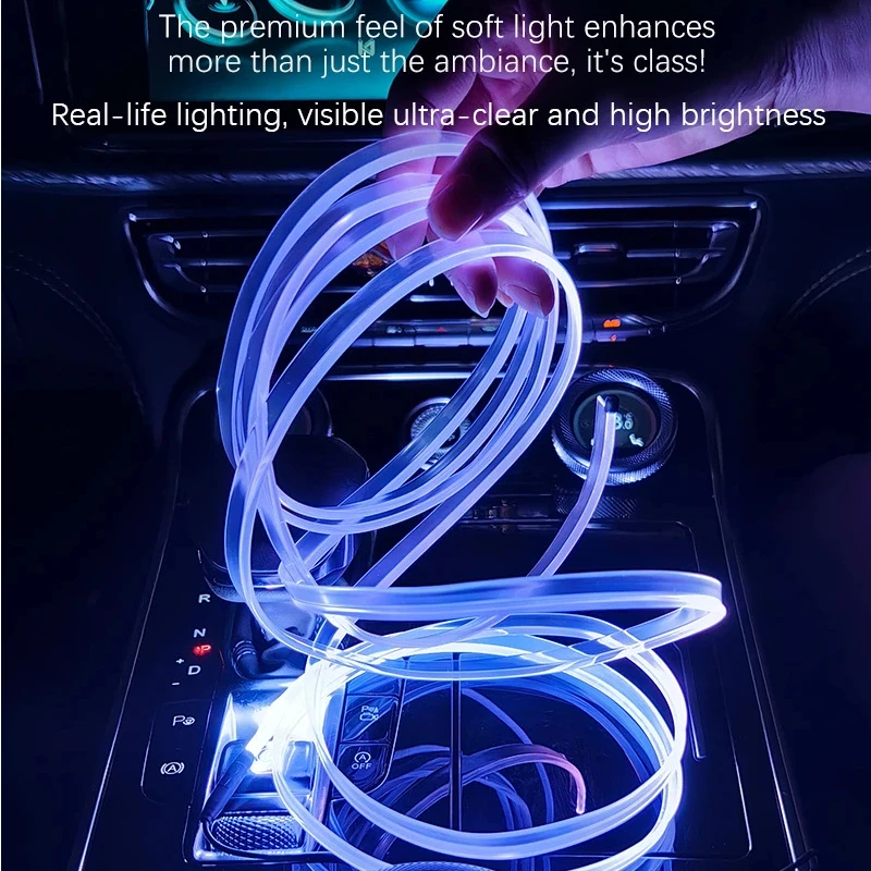 

Car Interior Ambient LED Light Strip 1/3/5M RGB Invisible USB Fiber Optic Atmosphere Lamp Support APP Control