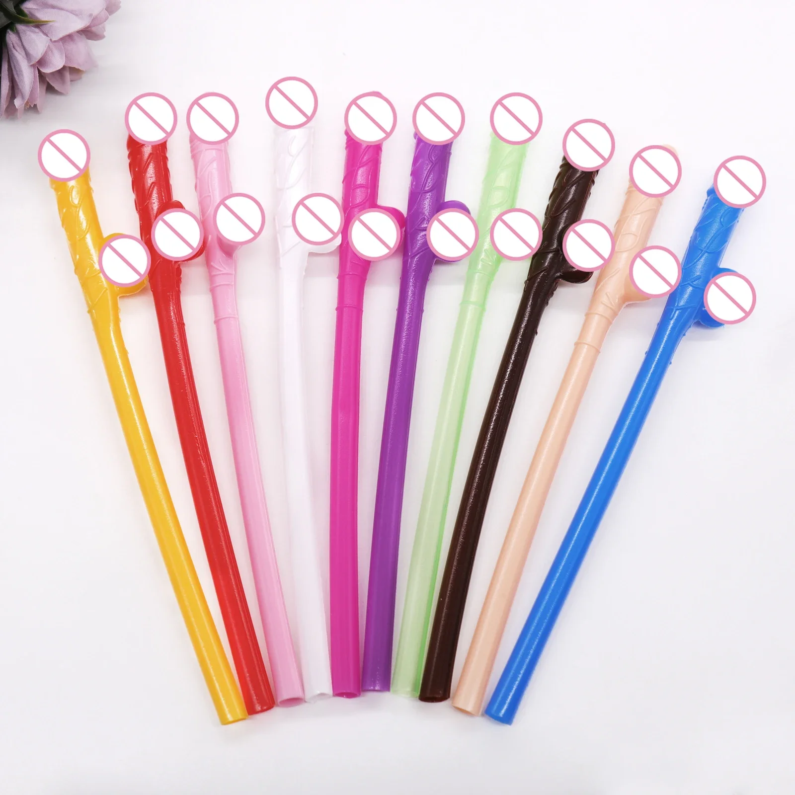 10Pcs Drinking Penis Straws Bridal Shower Sexy Hen Night Willy Party Supplies  Novelty Nude Straw for Bar Bachelorette