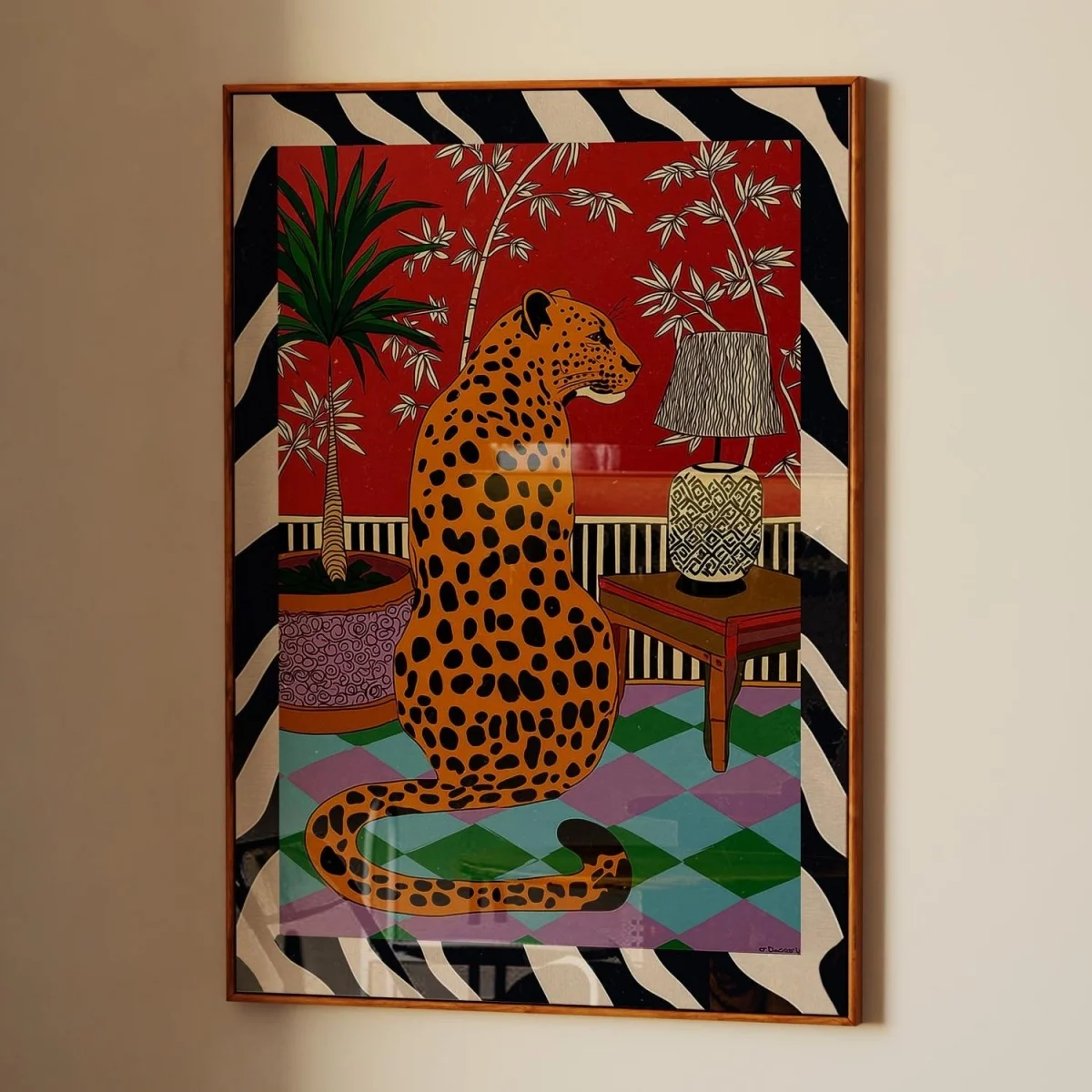 Dopamine Leopard Canvas Prints Poster Modern Maximalist Eclectic Animal Abstract Art Prints Bedroom Wall Art Home Decor Poster