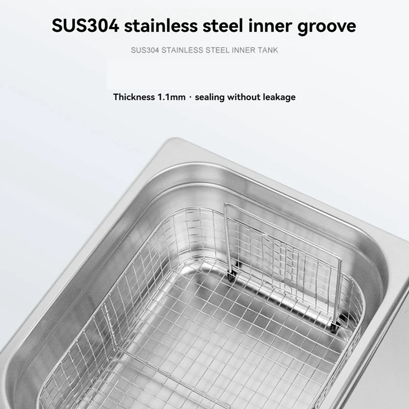 AC39-0.8L Knob Ultrasonic Cleaner 304 Stainless Steel Ultrasonic Cleaning Machine Adjustable Time And Temperature