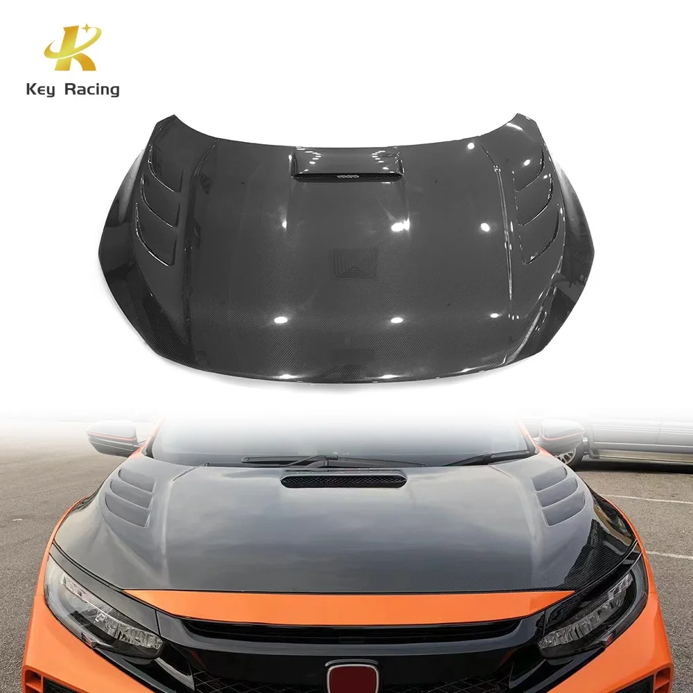 Real Carbon Fiber Engine Hood Cover Bonnet For Honda Civic 10th Gen Accesorios Para Vehículos Hood