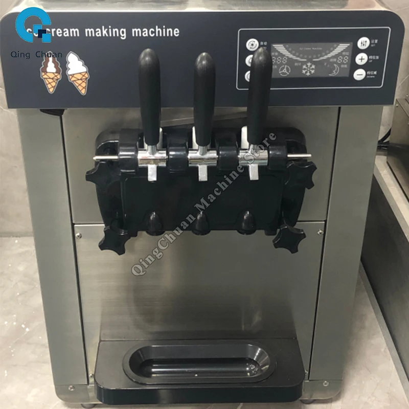 Настольные машины для мягкого мороженого, три вкуса, 100, мороженое/ч, умная панель, холодильное оборудование
