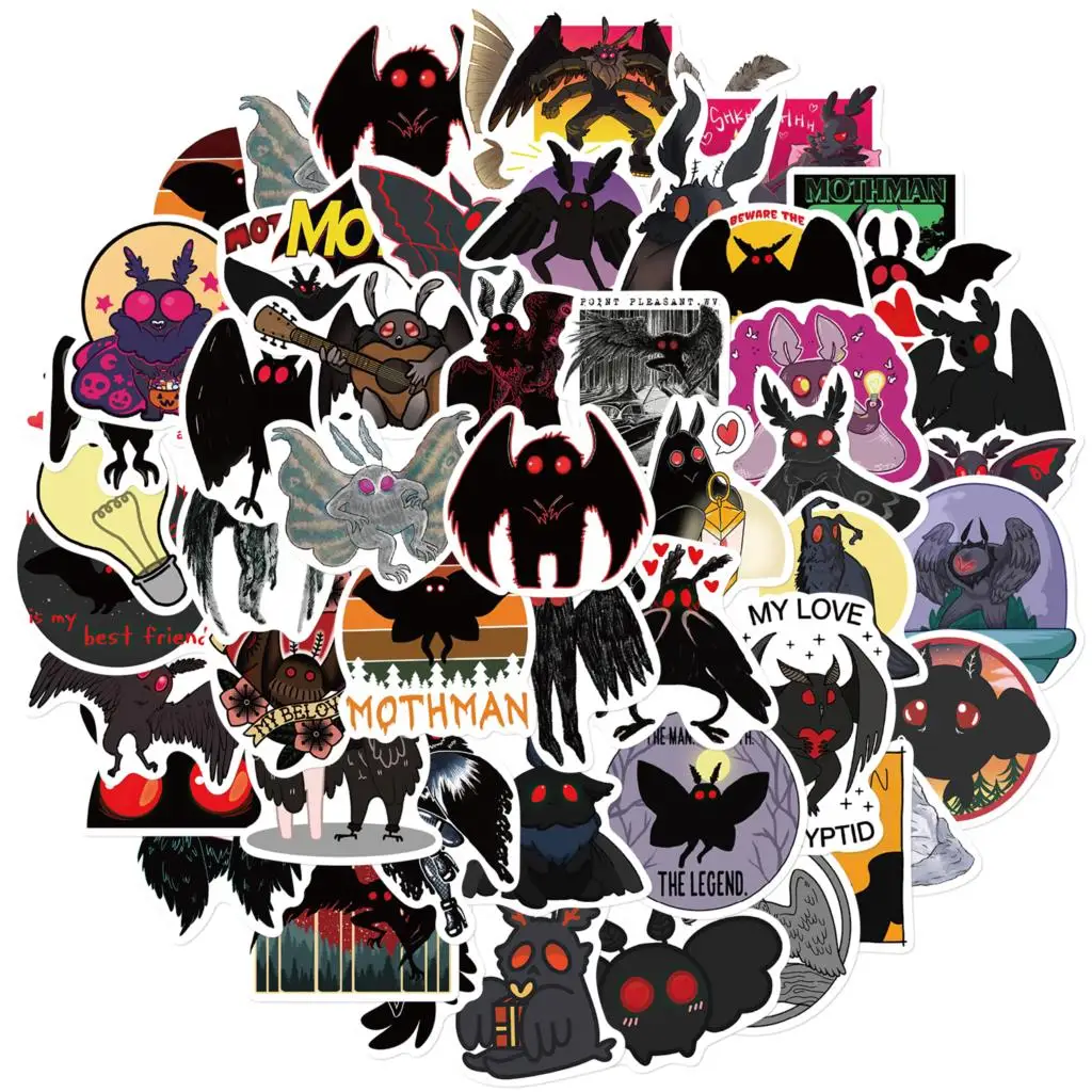 50PCS Cute Cartoon Mothman Stickers Graffiti Stickers DIY Luggage Laptop Skateboard Motorcycle Bicycle Stickers Wholesale