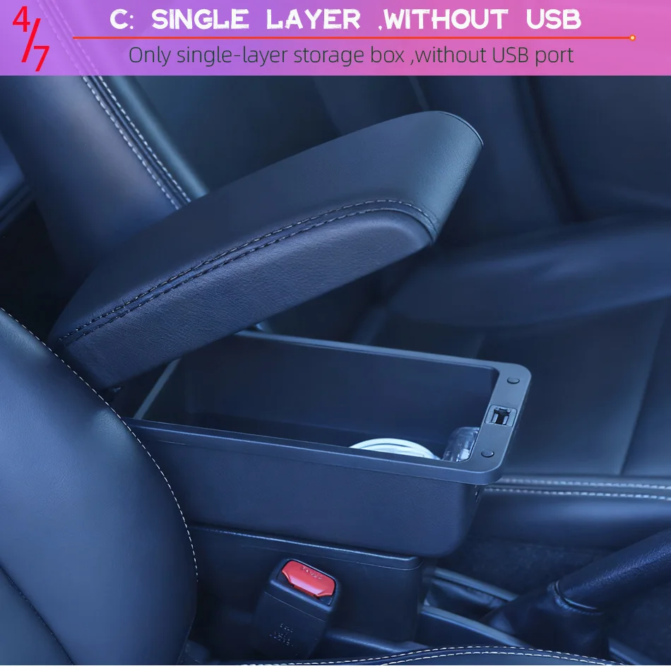 Für Volkswagen UP Armlehnenbox Für Skoda Citigo IV VW UP Seat Mii Auto-Armlehnenkonsole Auto-Aufbewahrungsbox Getränkehalter Auto-Zubehör – Detail 10