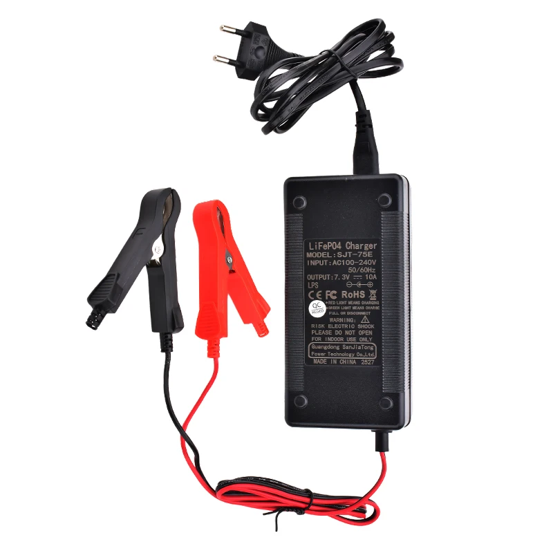 Ładowarka 3.65V 5A 10A Lifepo4 do akumulatorów litowo-żelazowo-fosforanowych 1S 3.2V 3.3V 5A 10A, szybka ładowarka AC100-240V z klipsami krokodylkowymi — zdjęcie produktu 7
