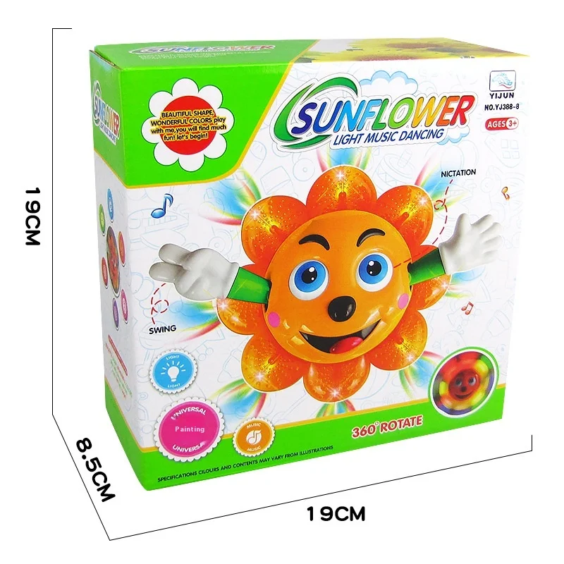 Luz de flor grande giratoria Universal eléctrica para niños, juguetes de sabiduría para niños, regalo de cumpleaños divertido