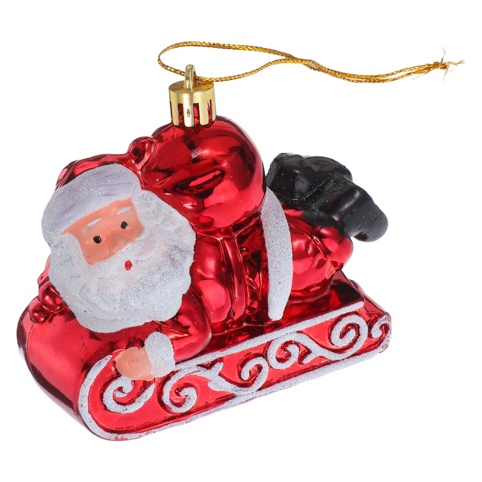 

Christmas Santa Claus Ornament Hanging Santa on Sleigh Bright Christmas Tree Pendant Holiday Xmas Party Decor Xmas Tree Ornament