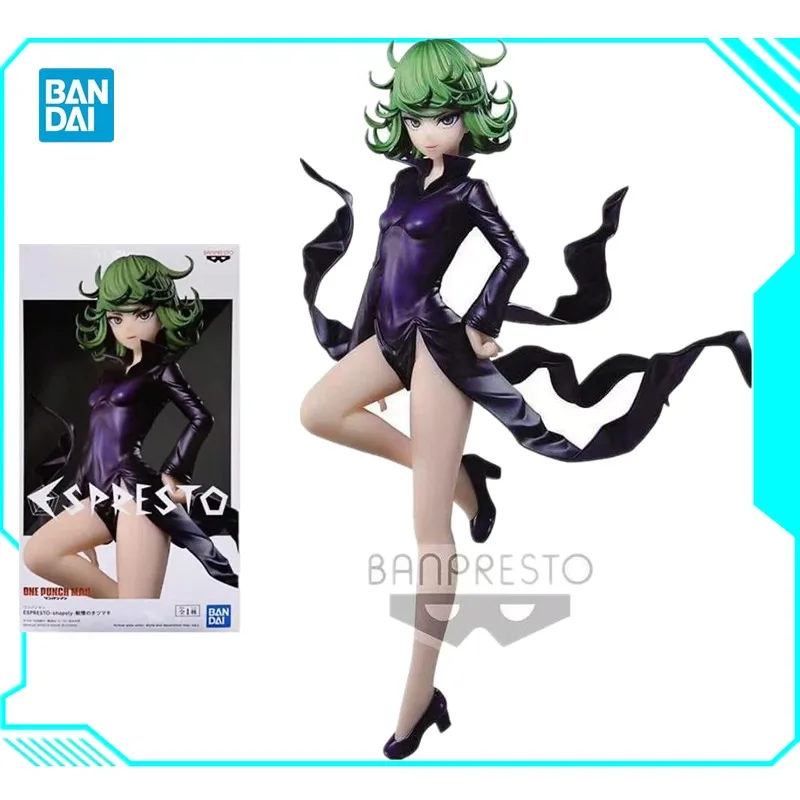 Bandai Original BANPRESTO Espresto One Punch Man Terrible Tornado Tatsumaki PVC Anime Action Figure Collectible Model Toy Gift