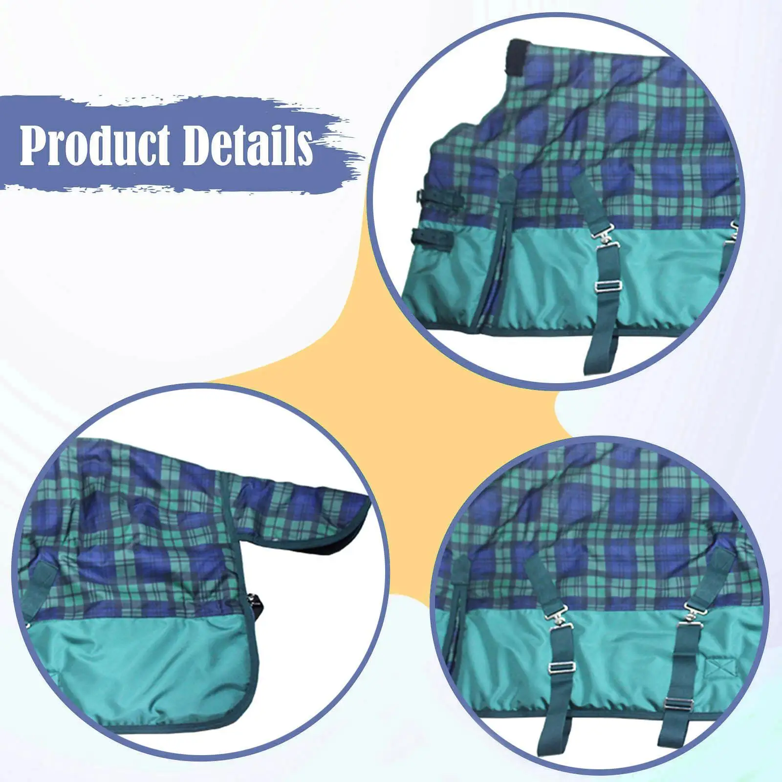 بطانية حصان مقاومة للرياح، سجادة خارجية مقاومة للماء، غطاء بطن معزول سميك لحماية المهر الشتوي