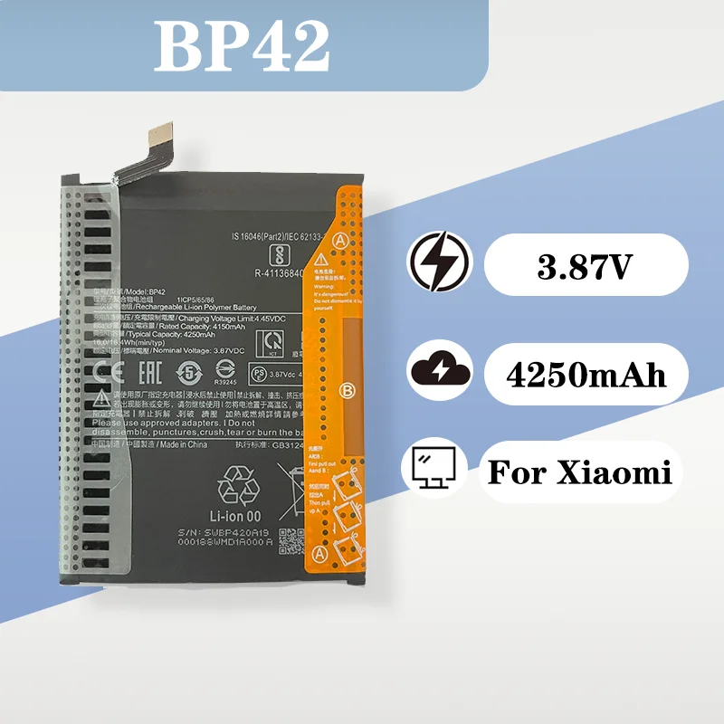 3.8V 4250mAh High Capacity BP42 Lithium Battery for Xiaomi Mi 11 Youth Mi 11lite Built-in Replacement