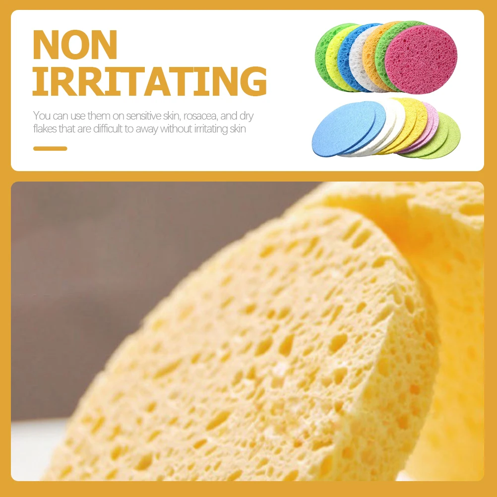 

25pcs Cleansing Sponges Natural Large Cellulose Round Makeup Removal Sponge Face Washing Cellulose Sponge Cleaners
