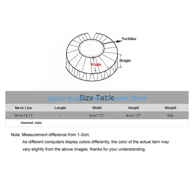 Y5JD Women Ribbon Ruffled Fake Collar Victorian Neck Ruff Satin Choker