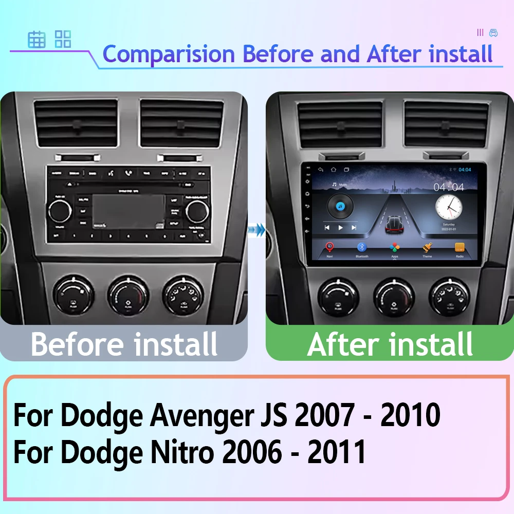 Car Radio Carplay For Dodge Avenger JS 2007 - 2010 For Dodge Nitro 2006 - 2011 Navigation GPS Android Auto Multimedia Player BT