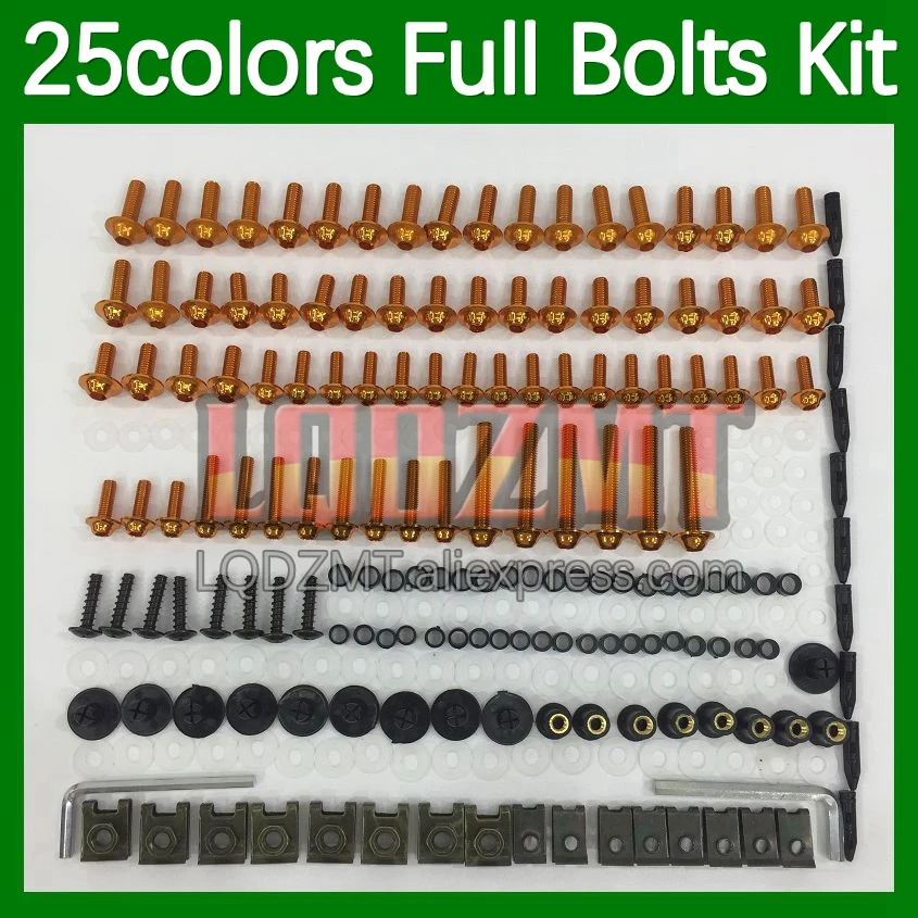 268pcs Body Bolt Full Screws Kit For YAMAHA YZFR6 YZF-R6 YZF R6 98 99 00 01 02 1998 1999 2000 2001 2002 Fairing Bolts screw Nut