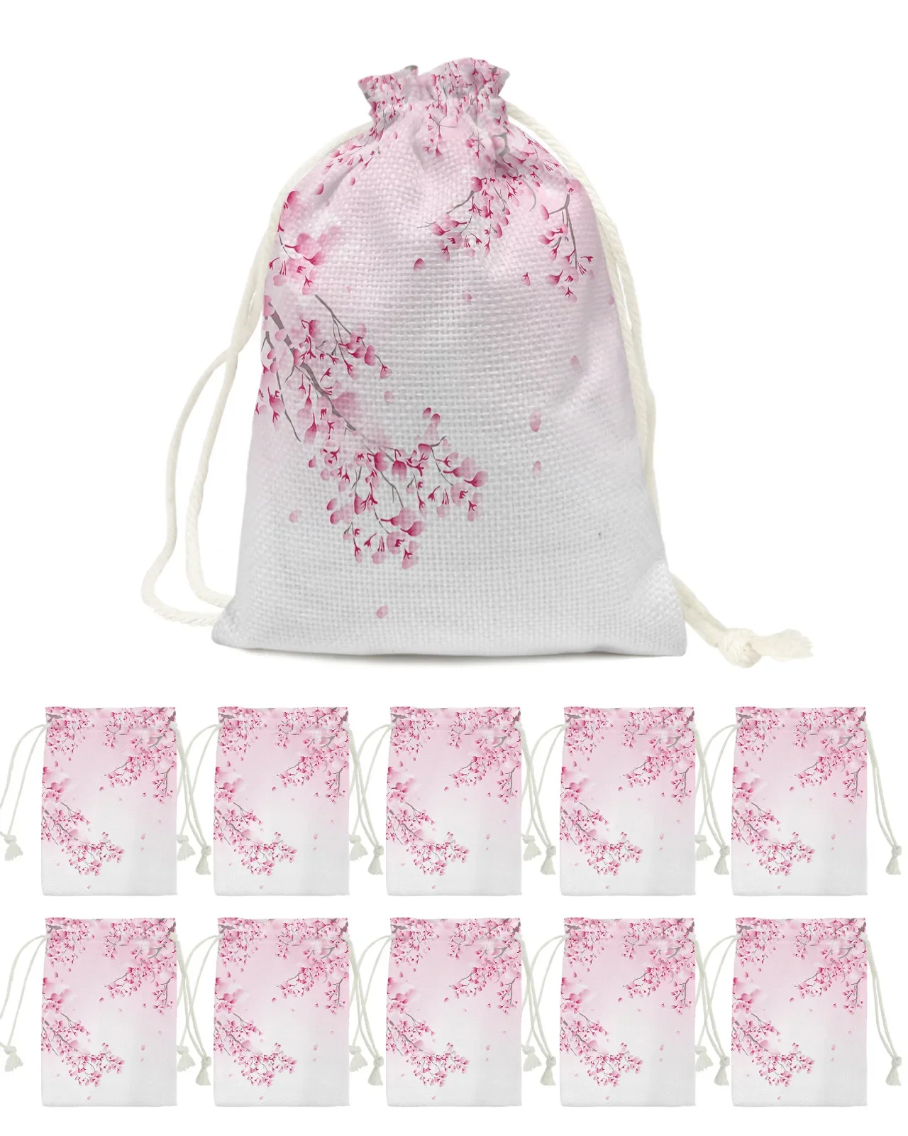 Sakura Cherry Blossom Pink Flower Candy Bags, Santa Gift Bag, Decoração de festa, Sacos De Presente De Natal, Suprimentos De Embalagem, Estilo Japonês