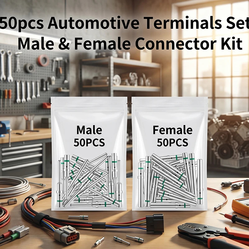 50Pcs DT 1.5mm Series Pin Contact 0462-201-16141 0460-202-16141 Stainless Steel 16AWG Deutsch Crimp Solid Female male Terminal