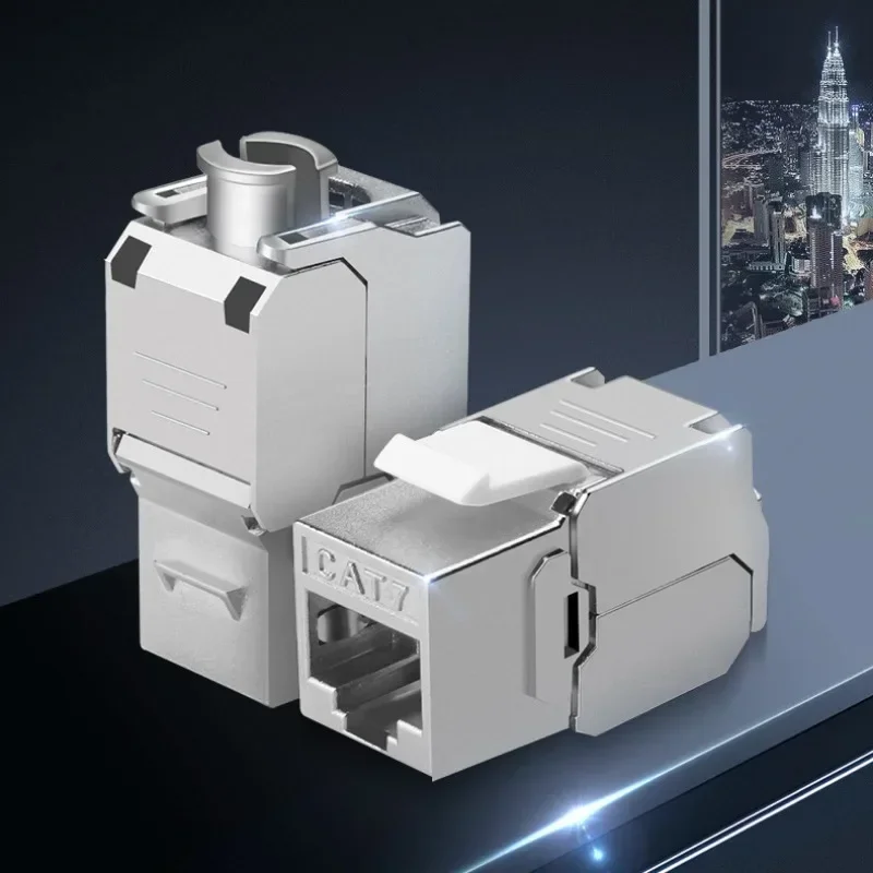 Shielded Slot FTP Zinc Alloy Module Connector Network 10GB Internet Plug Tool-Free Coupler RJ45 Keystone