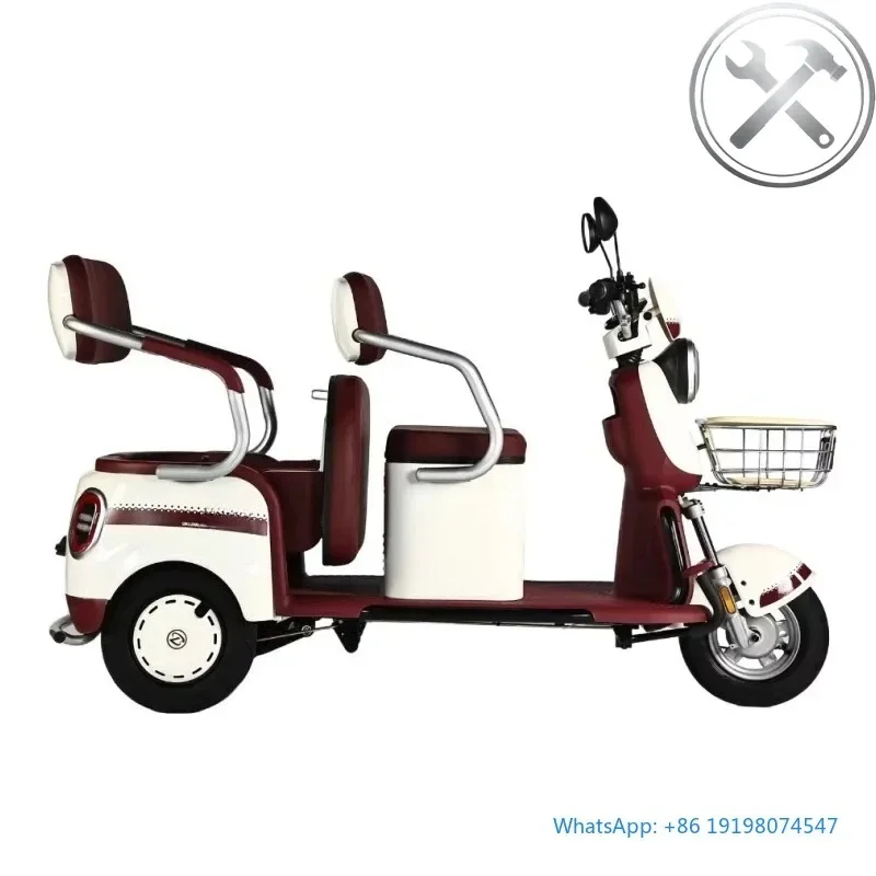 600W-1000W Electric Tricycle Double Row Open Body Food Cargo Electric Scooter Trike Bike