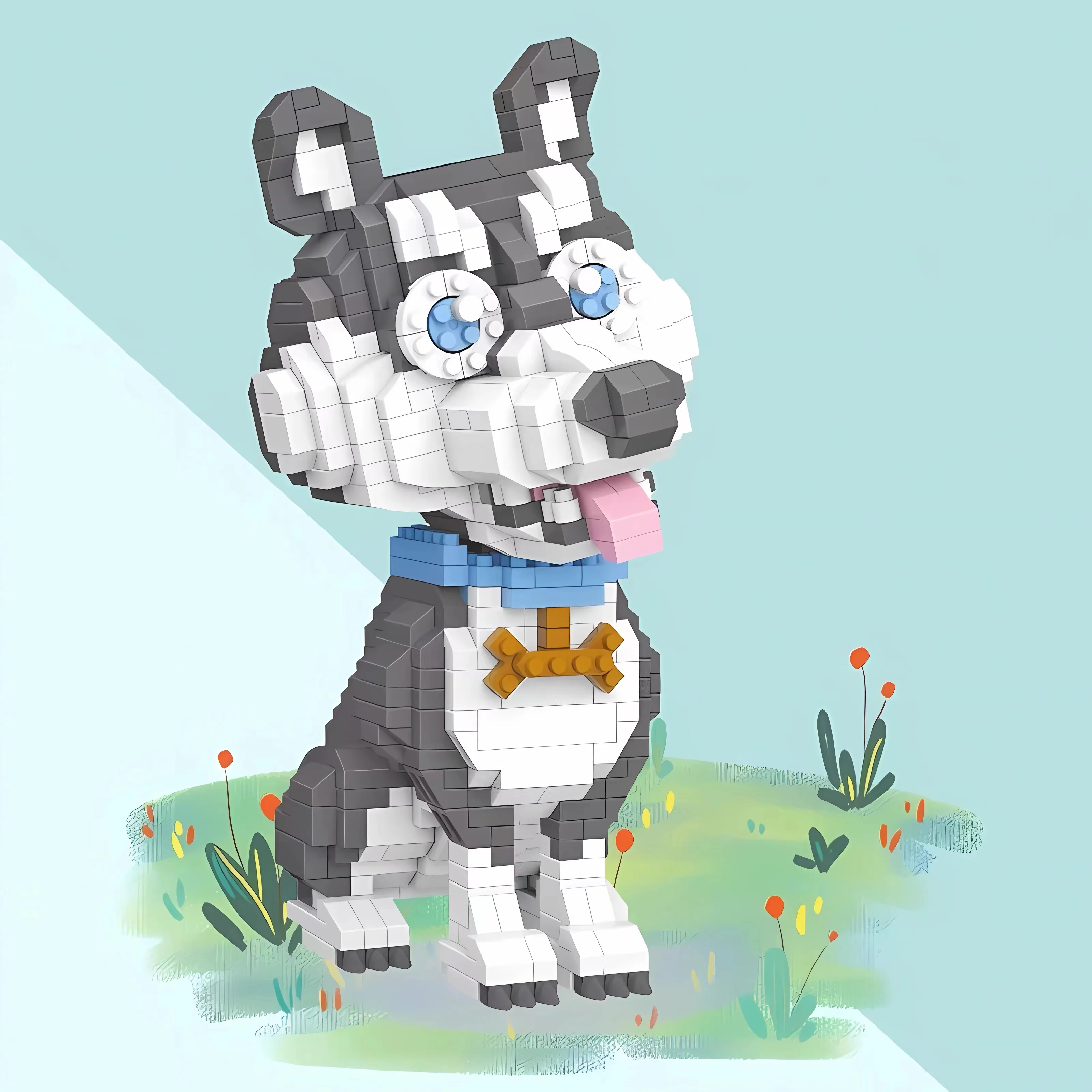 

Kids Educational Building Blocks Toys MOC Puppy Little Donkey Camera Handmade DIY Assembly Diamond Brick Dog Model Holiday Gifts