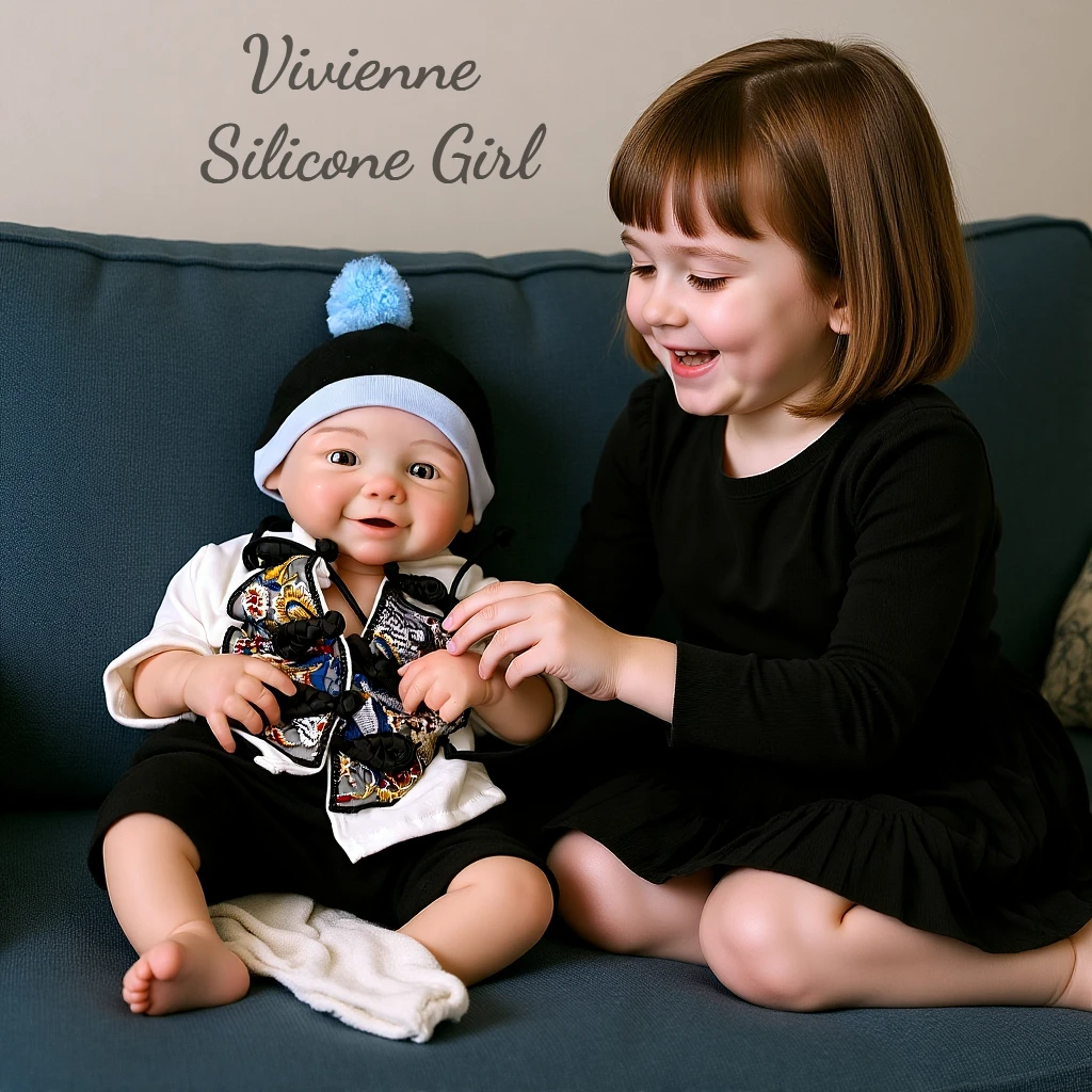 

18 Inch Soft Touch Silicone Girl Reborn Baby Doll bebe reborn de silicona Can Open Mouth Baby For Children Birthday Gift