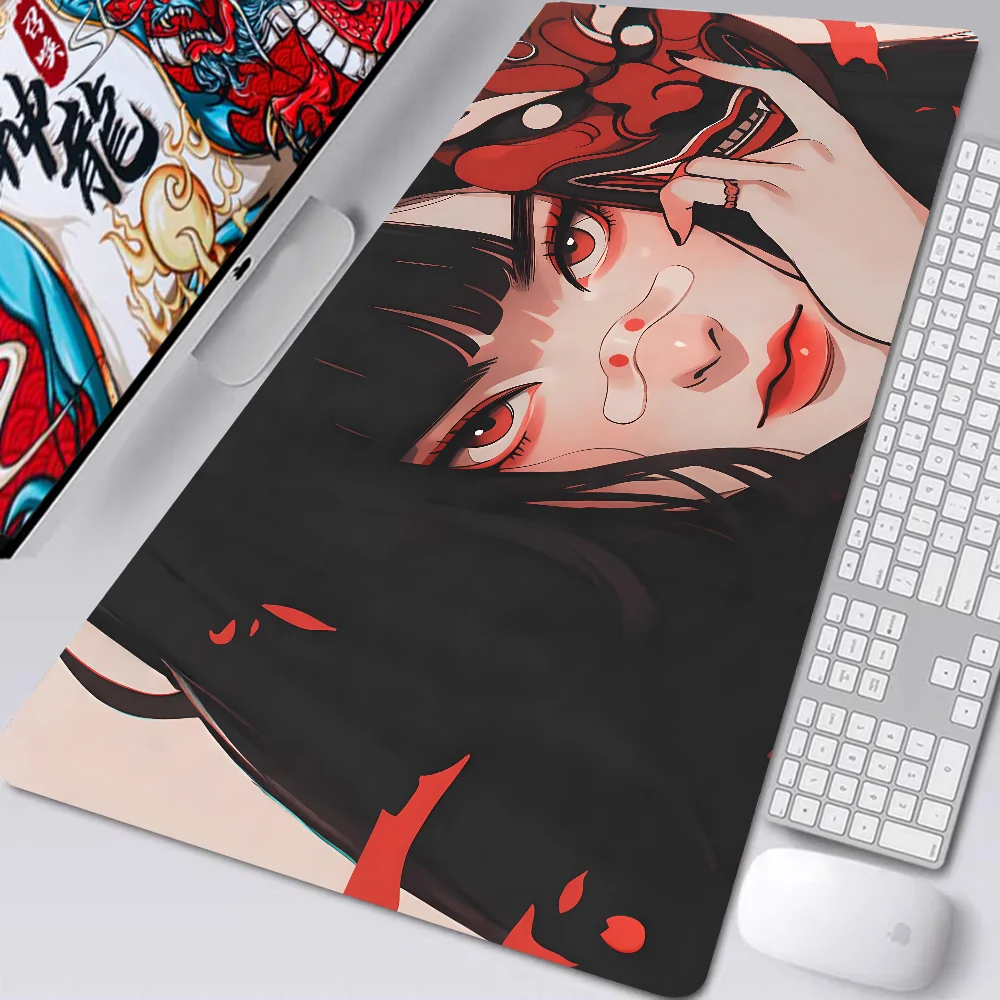 Anime Ghost Face Girl Mousepad Desk Pad Gaming Accessories Prime Gaming XXL Keyboard Pad Stitched Pad Desk Pad