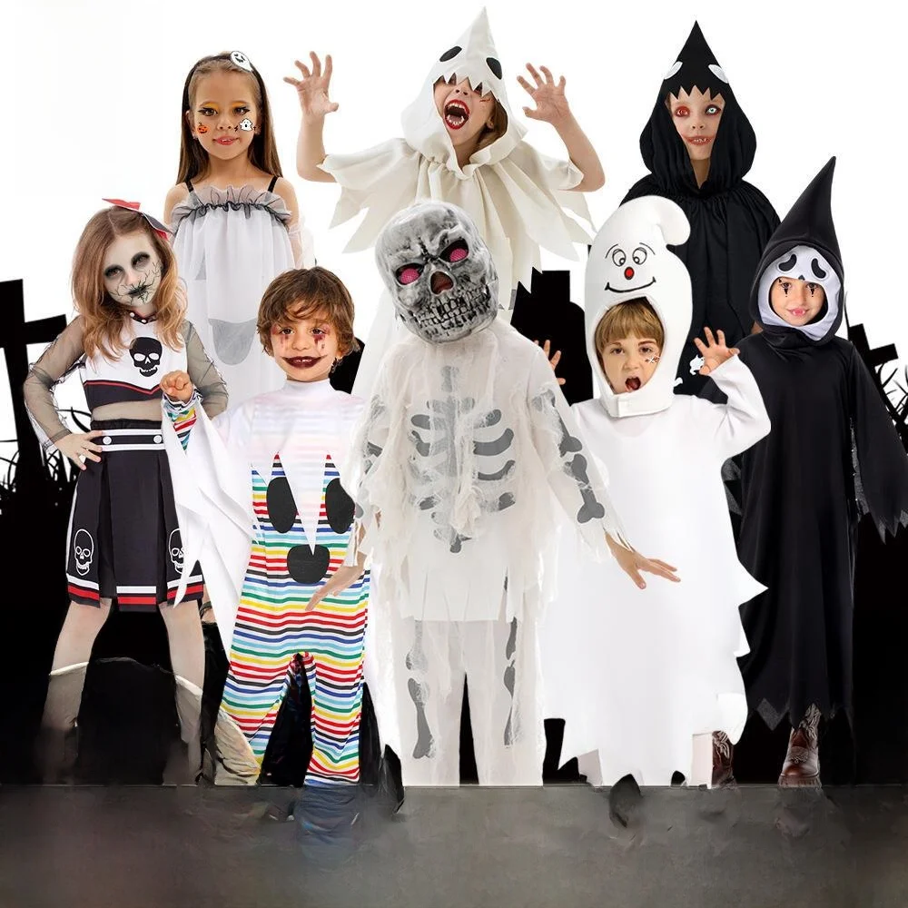 Halloween Skeleton Children's Cosplay Costume Performance Outfit Traditional Chinese Stage Costume Women's Fashion Ladies' Sp...