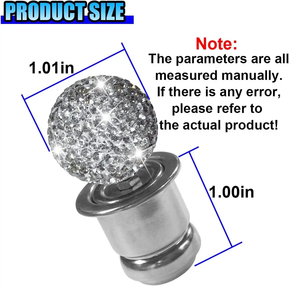 Car Cigarette Lighter, Dustproof Crystal Rhinestone Car Cigarette Lighter Plug Replacement, 12V Pop-Out Universal Auto Socket Decoration Accessories for Most Vehicles (White)