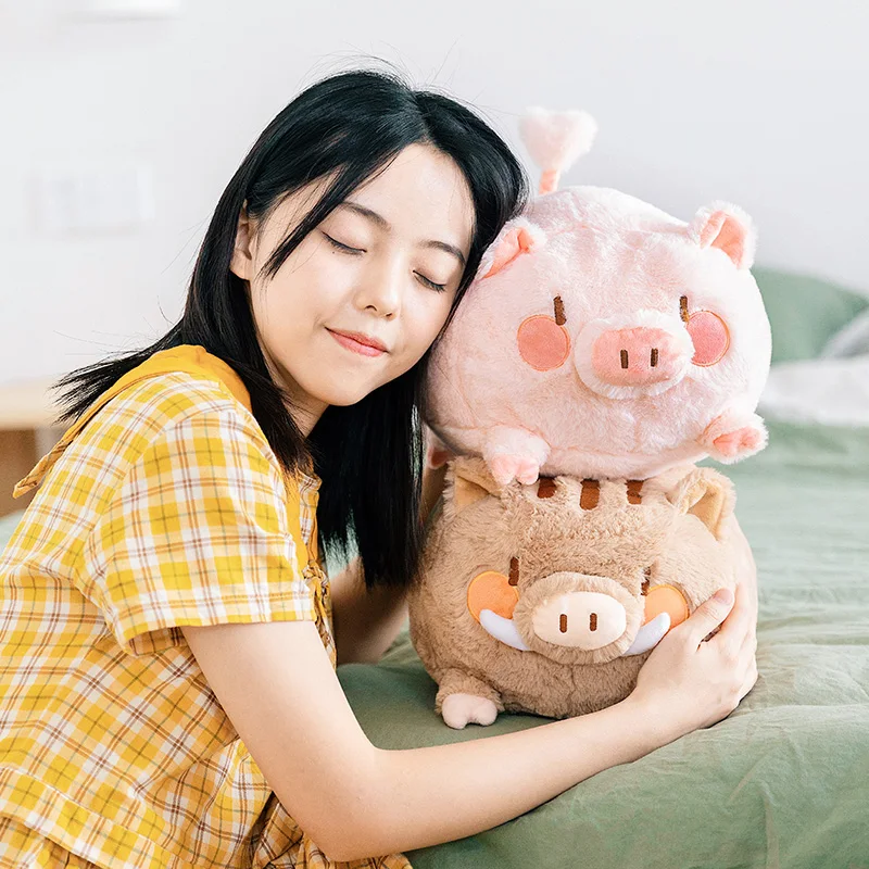 Pig Piggy Wild Boar Pendant Bag Decoration Key Chain Plush Toy Stuffed Doll Cartoon Animal Rest Pillow Cushion Boy Girl Pet Gift