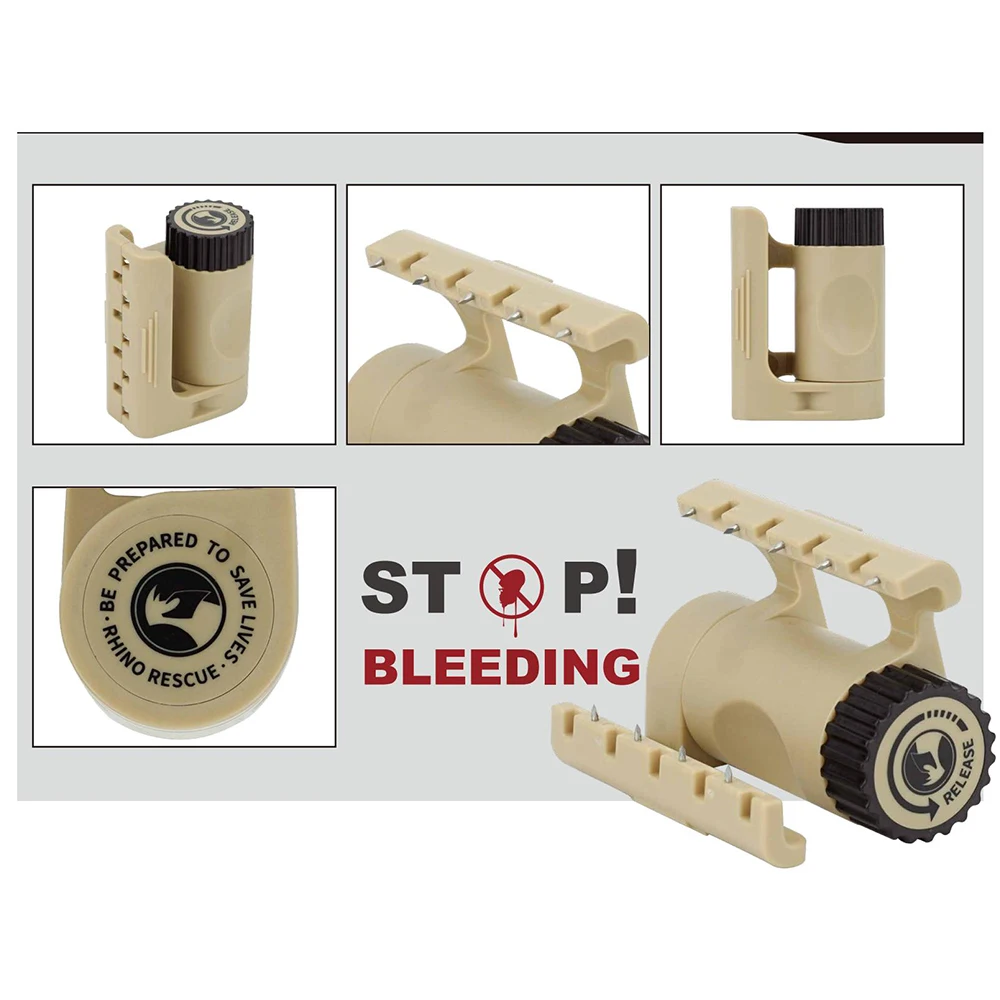 RHINO RESCUE Trauma Clamp | Ratchet-Lock Forceps for Emergency Bleeding Control | Surgical Steel