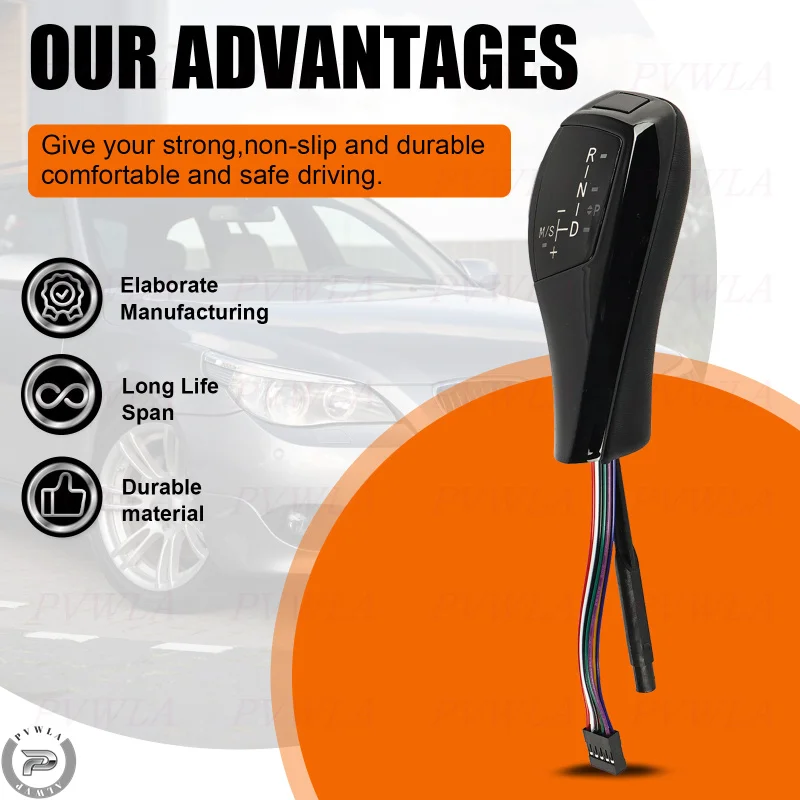 LED Automatic Gear Stick Shift Knob Handball For BMW 3Series E46 5Series E60/E61 Shifter Lever