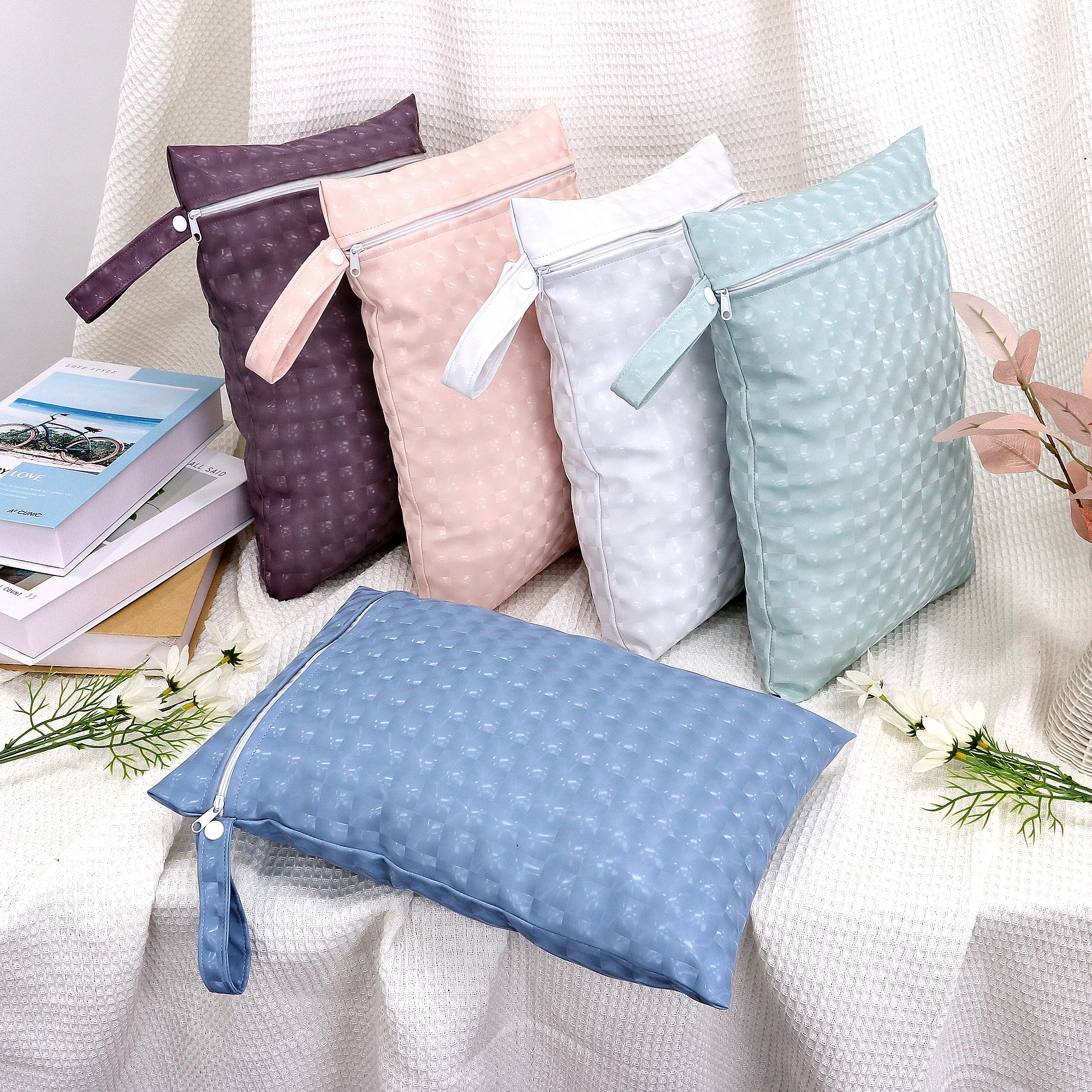 Baby Cloth Diaper Wet Dry Bag Zipper Waterproof Nappy Handbag Large Capacity Stroller Hanging Storage Pouch Outdoor Travel